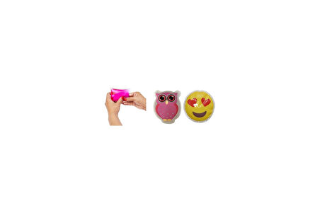 Bosphorus Homi KALP EMOJİ PEMBE BAYKUŞ CEP SOBASI,EL ISITICI,2 ADET SICAK SU TORBASI PVC 9cm