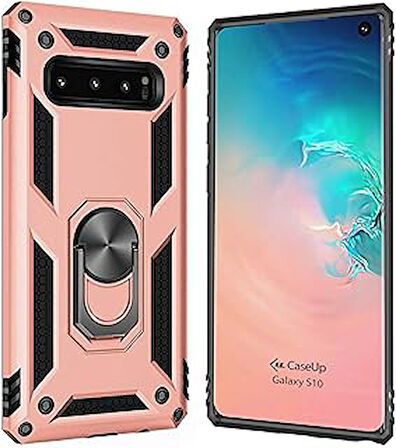 CaseUp Galaxy S10, CaseUp Magnetic Ring Uyumlu Kılıf Rose