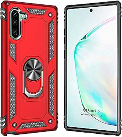 CaseUp Galaxy Note 10, CaseUp Magnetic Ring Uyumlu Kılıf Kırmızı