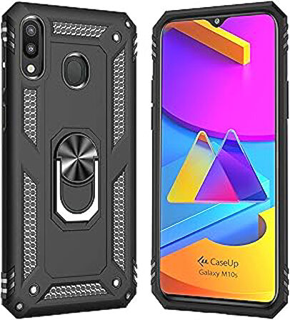 CaseUp Galaxy M10s, CaseUp Magnetic Ring Uyumlu Kılıf Siyah