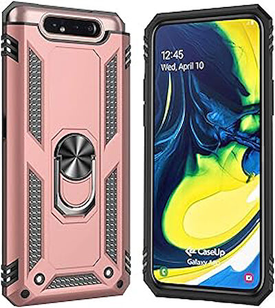 CaseUp Galaxy A80, CaseUp Magnetic Ring Uyumlu Kılıf Rose