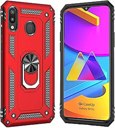 CaseUp Galaxy M10s, CaseUp Magnetic Ring Uyumlu Kılıf Kırmızı