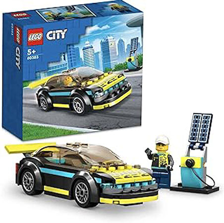 LEGO® City Elektrikli Spor Araba 60383-5 Yaş ve Üzeri Çocuklar için Oyuncak Şarj İstasyonu ve Sürücü Minifigürü İçeren Oyuncak Yapım Seti