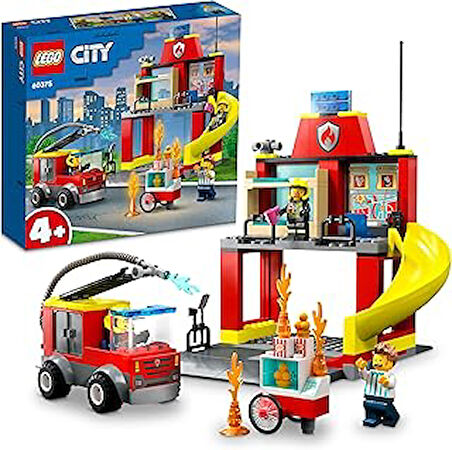 LEGO® City İtfaiye Merkezi ve İtfaiye Kamyonu 60375-4 Yaş ve Üzeri İçin 3 Minifigür İçeren Eğlenceli bir Başlangıç Oyuncak Yapım Seti