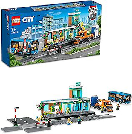 LEGO® City Tren İstasyonu 60335-7 Yaş ve Üzeri Çocuklar için Demiryolu Kamyonu, Otobüs ve Hemzemin Geçit İçeren Oyuncak Yapım Seti