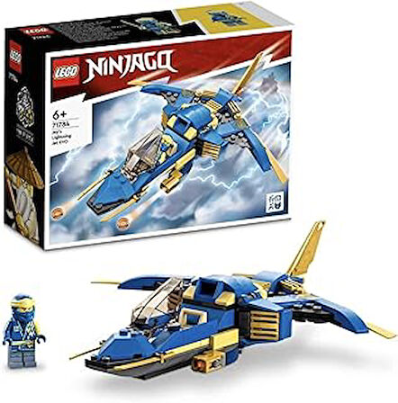 LEGO® NINJAGO® Jay’in Yıldırım Jeti EVO 71784-7 Yaş ve Üzeri Çocuklar için Ninja Uçağı ve Jay Minifigürü İçeren Yaratıcı Oyuncak Yapım Seti