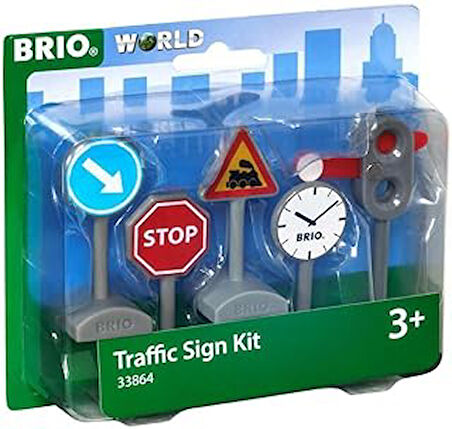 Brio Traffic Sign Kit, Tren Yolu için Trafik İşareti Oyuncak Kiti