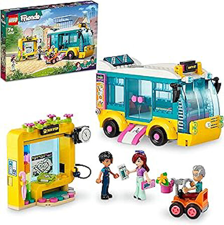 LEGO® Friends Heartlake City Otobüsü 41759-7 Yaş ve Üzeri Çocuklar için İnşa Edilebilen Otobüs, Otobüs Durağı ve 3 Karakter İçeren Yaratıcı Oyuncak Yapım Seti