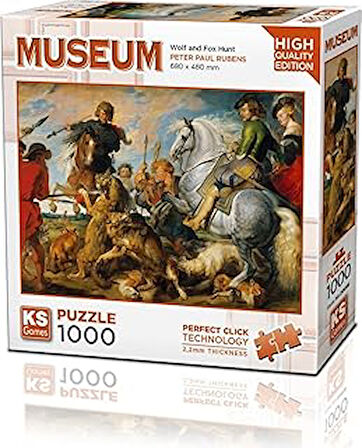 20666 Wolf And Fox Hunt 1000 Parça Puzzle -KS Puzzle