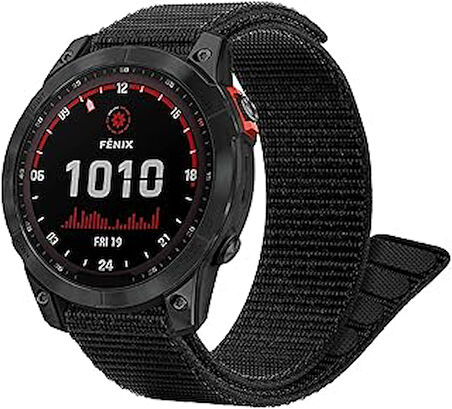 Garmin Forerunner 955 Solar için Kordon UltraFit Hasırlı Woven Siyah