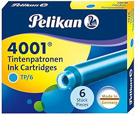 Pelikan Kartuş Serisi Tp6x Dolmakalem Kartuşu, Turkuaz