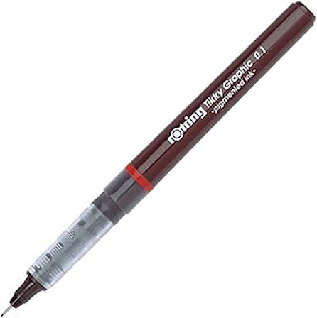 rOtring Tikky Graphic Keçe Uçlu Teknik Çizim Kalemi, 0,1 mm, Siyah Mürekkep, Kahverengi