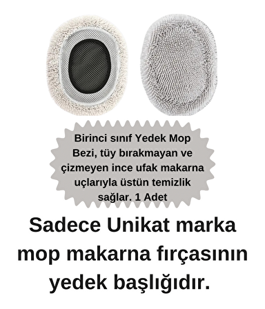 Ultra Yumuşak Premium Mikrofiber Ufak Makarna Başlıklı Teleskopik Araç Yıkama Fırçasının Yedek Mopu 