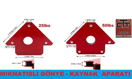 Mıknatıslı Kaynak Gönyesi 25Lbs-50Lbs 2Li Set Manyetik Açılı