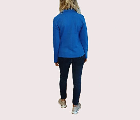 Mavi Tek Düğmeli Blazer Ceket