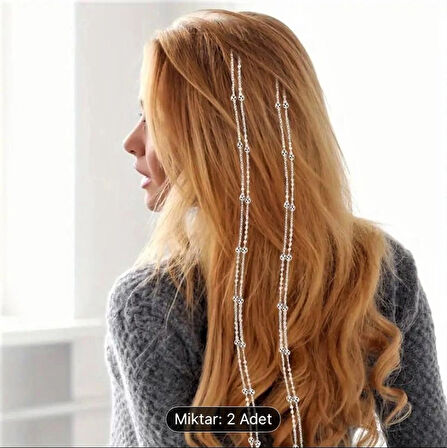 Gümüş Zincir Saç Tokası 2 Adet