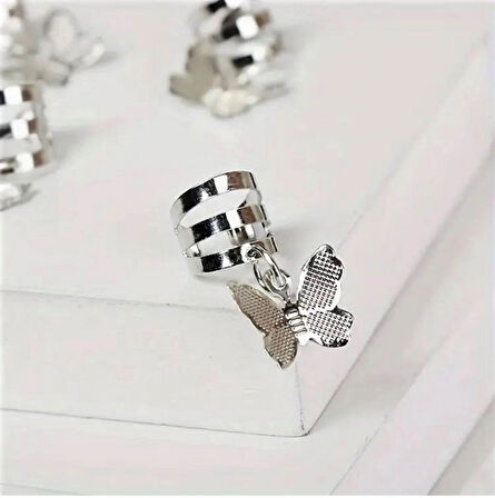 10 Adet Gümüş Kelebek Saç Aksesuarı 