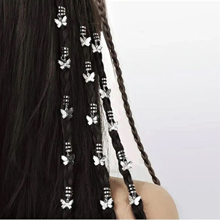 10 Adet Gümüş Kelebek Saç Aksesuarı 