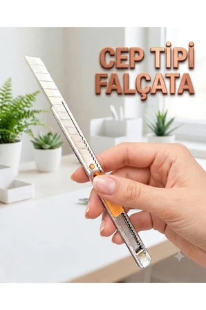 Cep Tip Falçata- Snap-off Bıçak - Ince Cep Tip Metal Maket Bıçağı Falçata