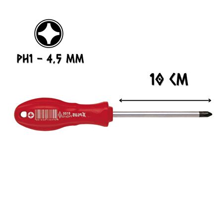 Cer-Pa Norm X-Plus Tornavida Mıknatıslı YILDIZ Uçlu PH1 - 10 cm.