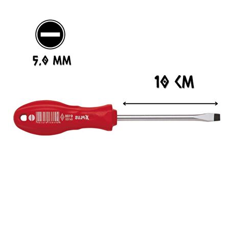 Cer-Pa Norm X-Plus Tornavida Mıknatıslı DÜZ Uçlu 5.0 - 10 cm.