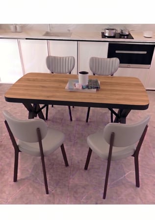  70x110 Sabit Mutfak Yemek Masası Takımı + 4 Adet Elma Sandalye