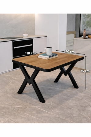  70x110 Sabit Mutfak Yemek Masası Takımı + 4 Adet Elma Sandalye