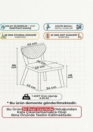  70x110 Sabit Mutfak Yemek Masası Takımı + 4 Adet Elma Sandalye