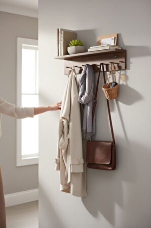 Ahşap Askılık Raflı 70x14 ve 50x14 | Mutfak, Antre, Banyo, Ofis, Mağaza, Çocuk ve Yatak Odası