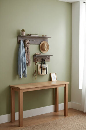 Ahşap Askılık Raflı 70x14 ve 50x14 | Mutfak, Antre, Banyo, Ofis, Mağaza, Çocuk ve Yatak Odası