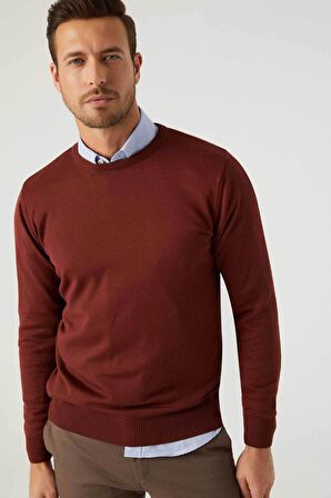 Ds Damat Regular Fit Kiremit Pamuk Karışımlı Triko Kazak 5HF06ORT12004 5HF06ORT12004