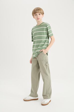 Erkek Çocuk Wide Leg Standart Paça Gabardin Pantolon