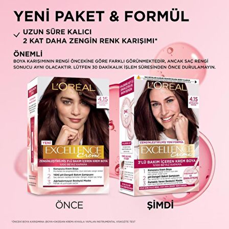 L’Oréal Paris Excellence Creme 4.15 Büyüleyici Kahve Saç Boyası