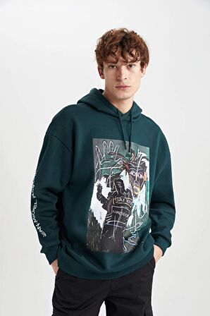 DeFacto Jean Michel Basquiat Oversize Fit Kapüşonlu Sweatshirt A9486AX23AUGN919