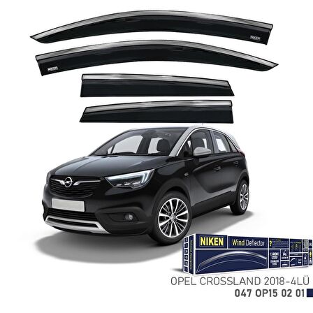 Opel Crossland X Niken Kromlu Cam Rüzgarlığı 4lü Set 2018 ve Üstü
