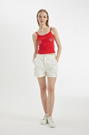 DeFacto Coool %100 Pamuk Regular Fit Normal Bel Kısa Paça Gabardin Şort A3688AX24HSER232