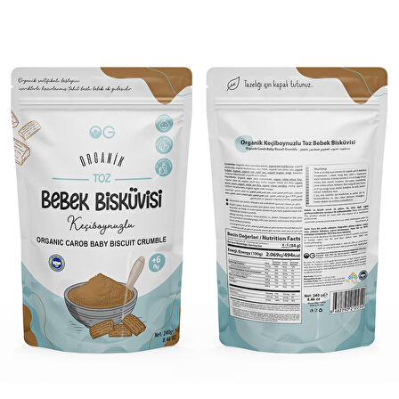 Organik Keçiboynuzlu Toz Bebek Bisküvisi 240 Gr +6 Ay