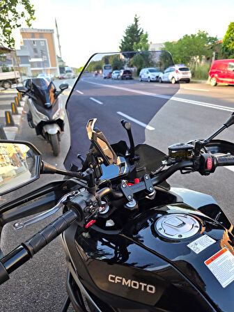 MOTOCAM CF Moto 700 MT Siperlik Ön Cam 2024-2025 Model 56cm Füme Renkli 4mm