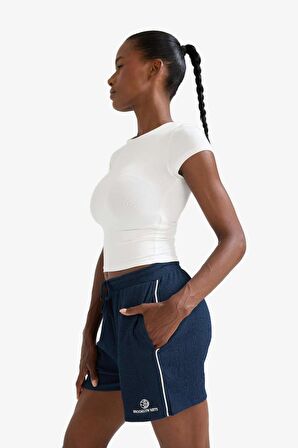 DeFactoFit NBA Brooklyn Nets Standart Fit Kısa Paça Krinkıl Kumaş Şort