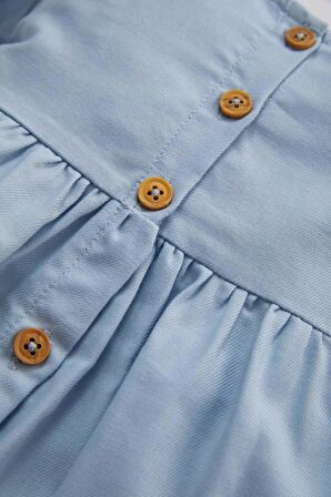 DeFacto Kız Bebek Uzun Kollu Twill Basic Elbise B7735A524SPBE789