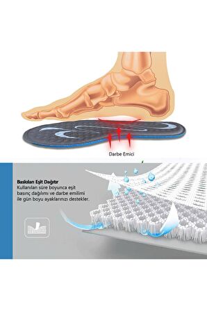 BG192 | Yumuşak Masaj Noktalı, Memory Foam Ayakkabı Tabanı, Klasik Ayakkabılar İçin İç Tabanlık