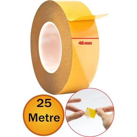 ŞeyliŞeyler - Çift Taraflı Bant 48 mm x 25 Metre Güçlü Yapışkanlı Genel Amaçlı Bant (6 Adet)