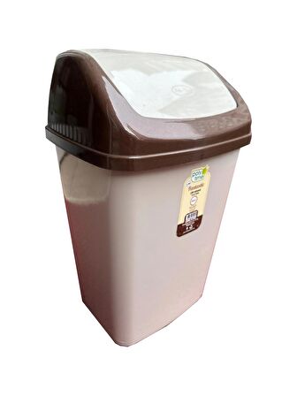 Polytime Klink Sallanır Kapak Ofis Banyo Mutfak Bahçe Çöp Kutusu Kovası / 20 Litre / Krem / 47x30x23 Cm.