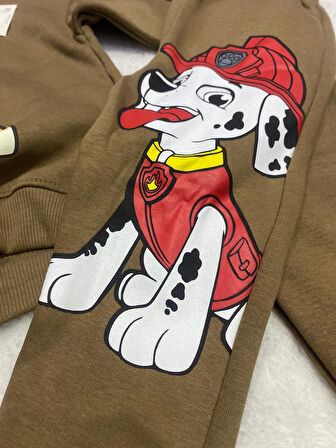 Paw Patrol Sırt Baskılı Erkek Çocuk Eşofman Takımı Şardonlu Kumaş