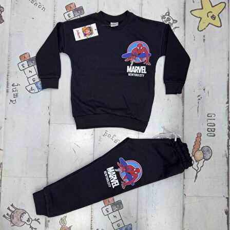 Cg Kids Spiderman Örümcek Adam 3 Iplik Erkek Çocuk Alt Üst Takım