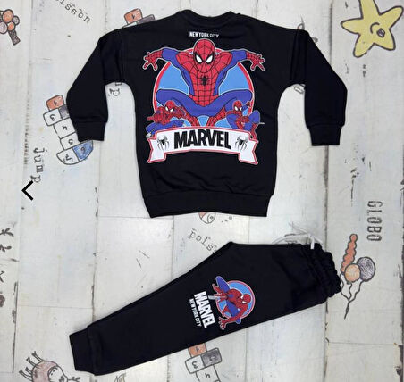 Cg Kids Spiderman Örümcek Adam 3 Iplik Erkek Çocuk Alt Üst Takım