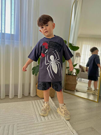 Cg Kids Spiderman Örümcek Adam Erkek Çocuk Şortlu Alt Üst Takım