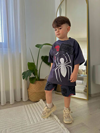 Cg Kids Spiderman Örümcek Adam Erkek Çocuk Şortlu Alt Üst Takım