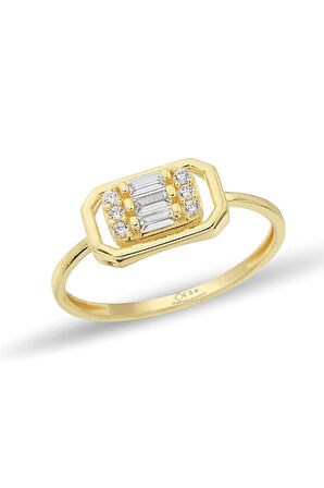 Çıtır Baget Taşlı Altın Yüzük