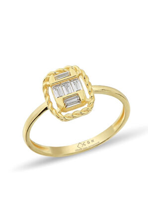 Çıtır Baget Taşlı Altın Yüzük